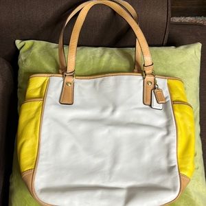 Coach Color Block Leather Tote